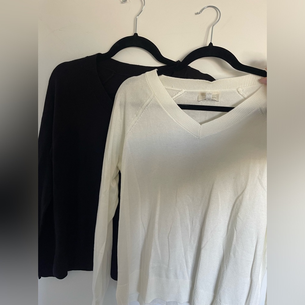 Lucky Brand V-Neck Sweater in Black and White (pack of 2)